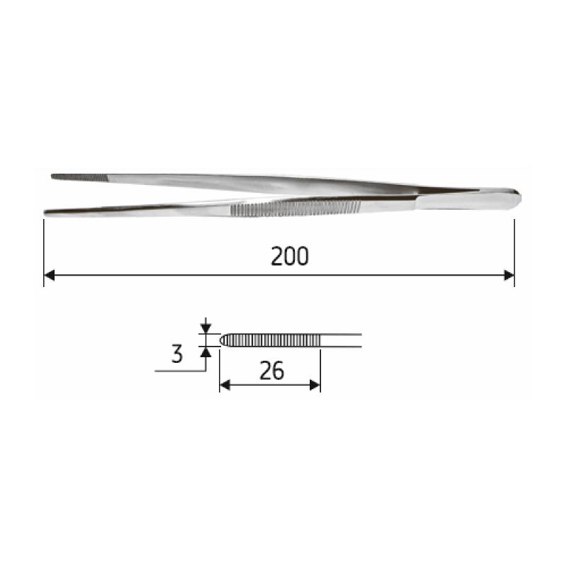 Пінцет анатомічний 20 см, J-16-017
